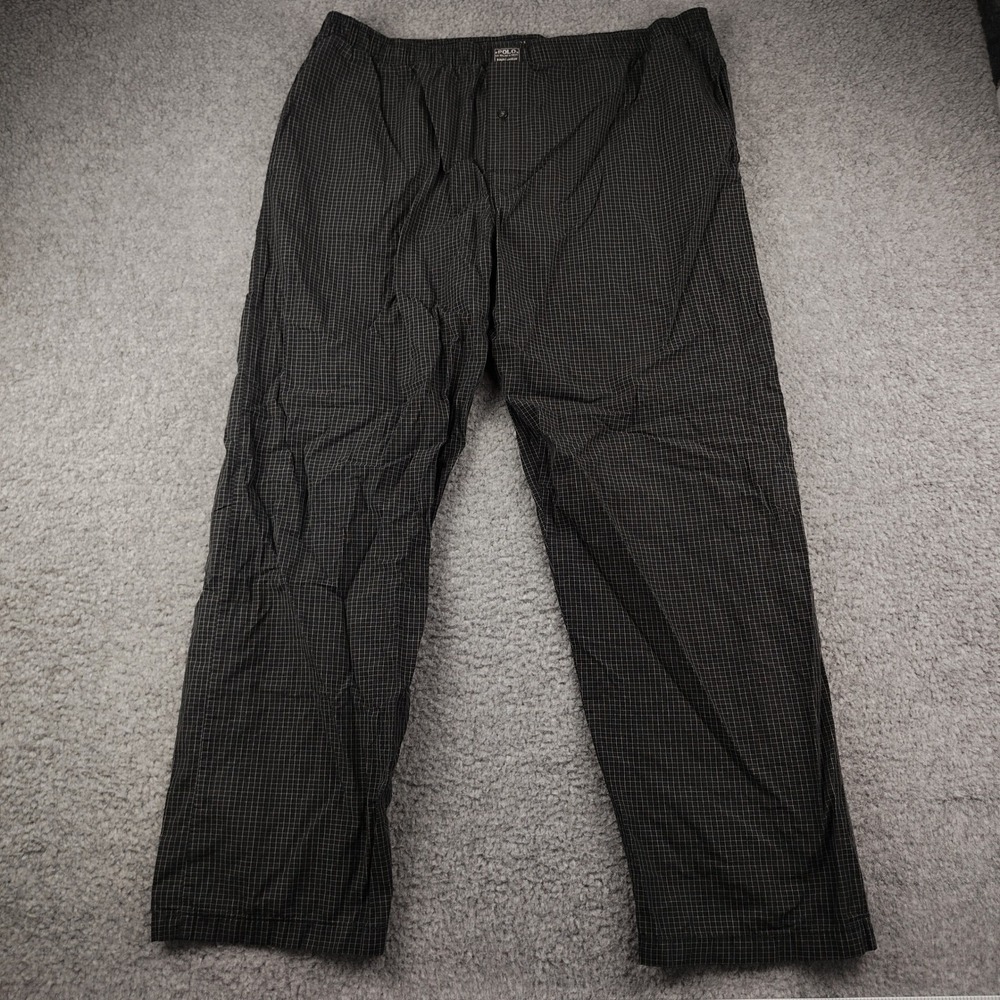 Polo Ralph Lauren Pajama Pants Mens Large Black Micro Grid Windowpane
